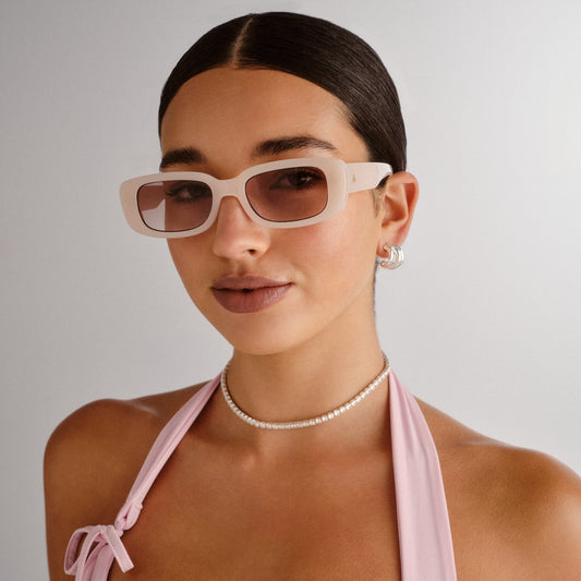 Ceres Blush Female Rectangle Sunglasses | Aire
