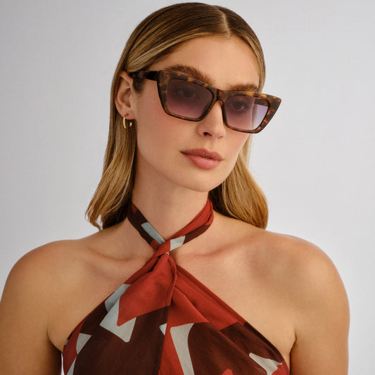 Solstice Honey Tort Female Cat-Eye Sunglasses | Aire