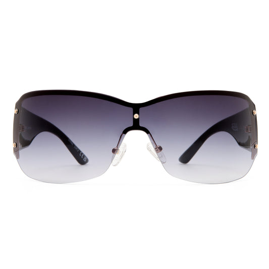 Tabloid Gold Black Uni-Sex Wrap Sunglasses | Aire