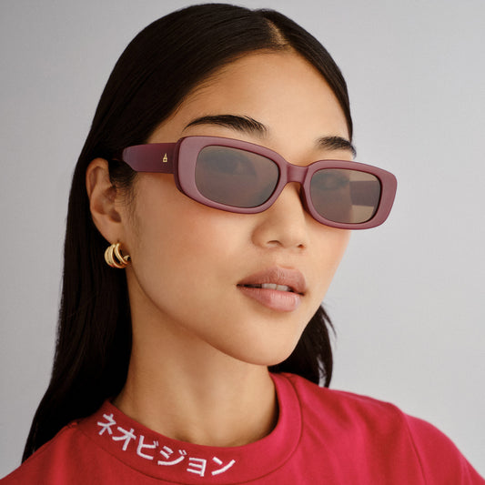Ceres Burgundy Uni-Sex Rectangle Sunglasses | Aire