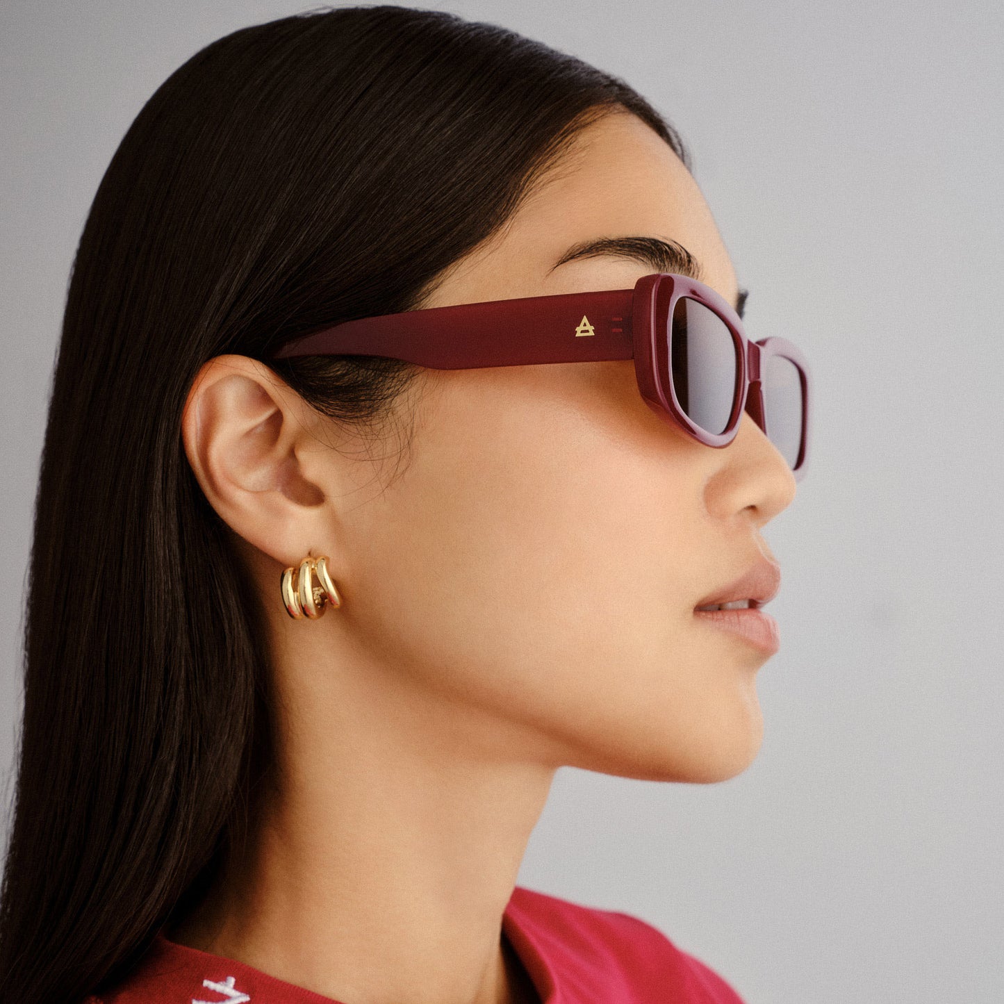 Ceres Burgundy Uni-Sex Rectangle Sunglasses | Aire