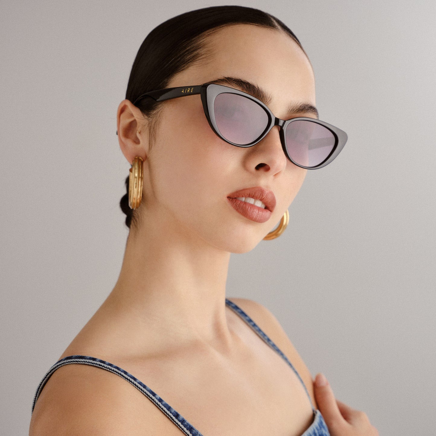 Amalthea Black Female Cat-Eye Sunglasses | Aire