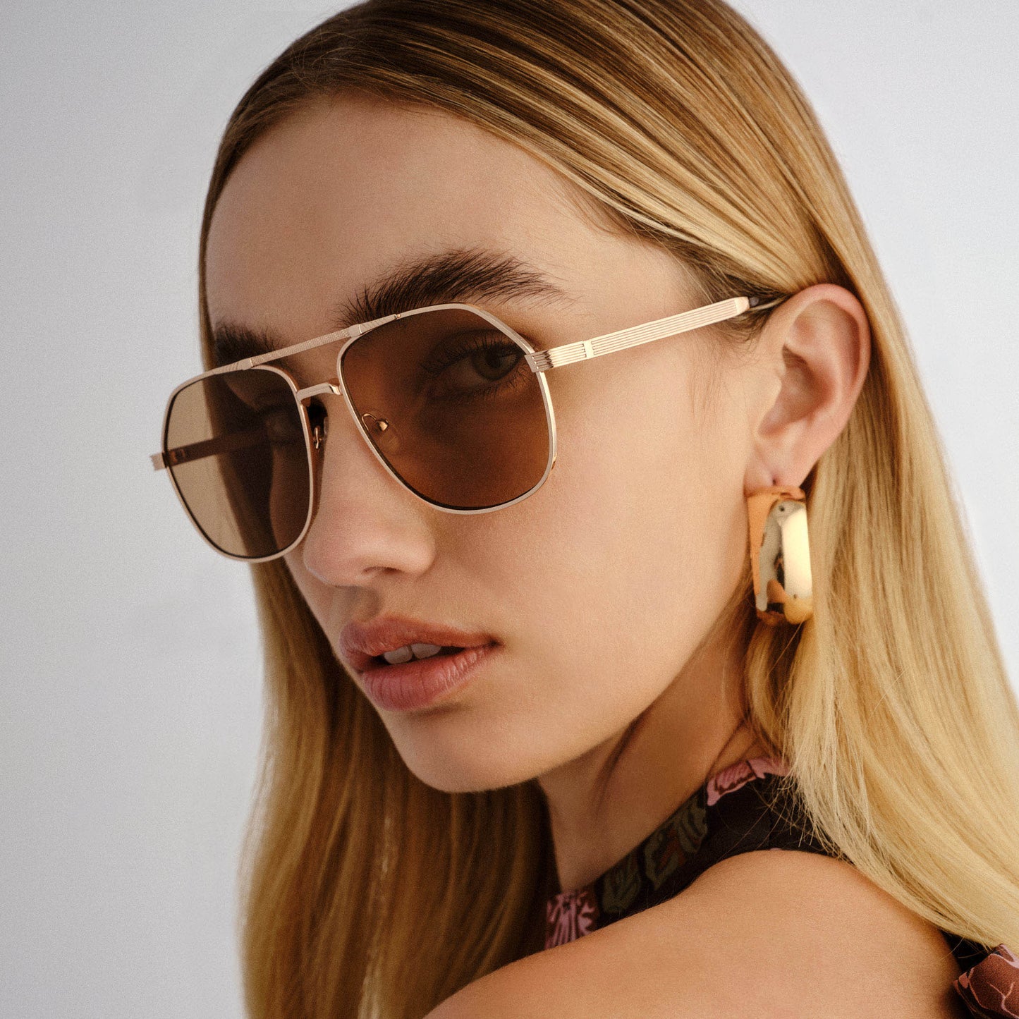 Cosmos Gold Female Aviator Sunglasses | Aire