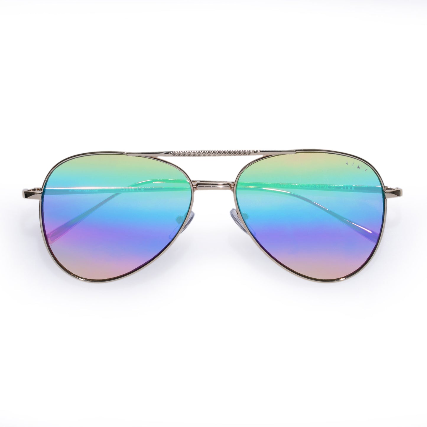 Alpha Bright Gold Uni-Sex Aviator Sunglasses | Aire