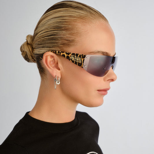 Rumour Gold Leopard Uni-Sex Wrap Sunglasses | Aire