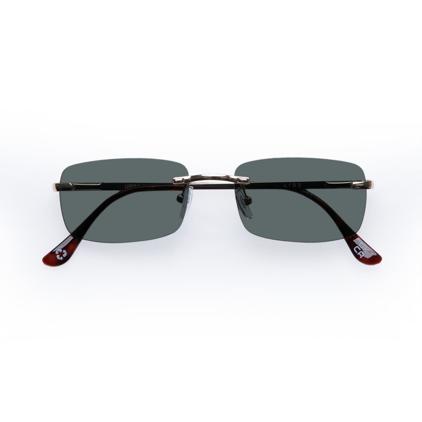 Ursa Gold Uni-Sex Rectangle Sunglasses | Aire