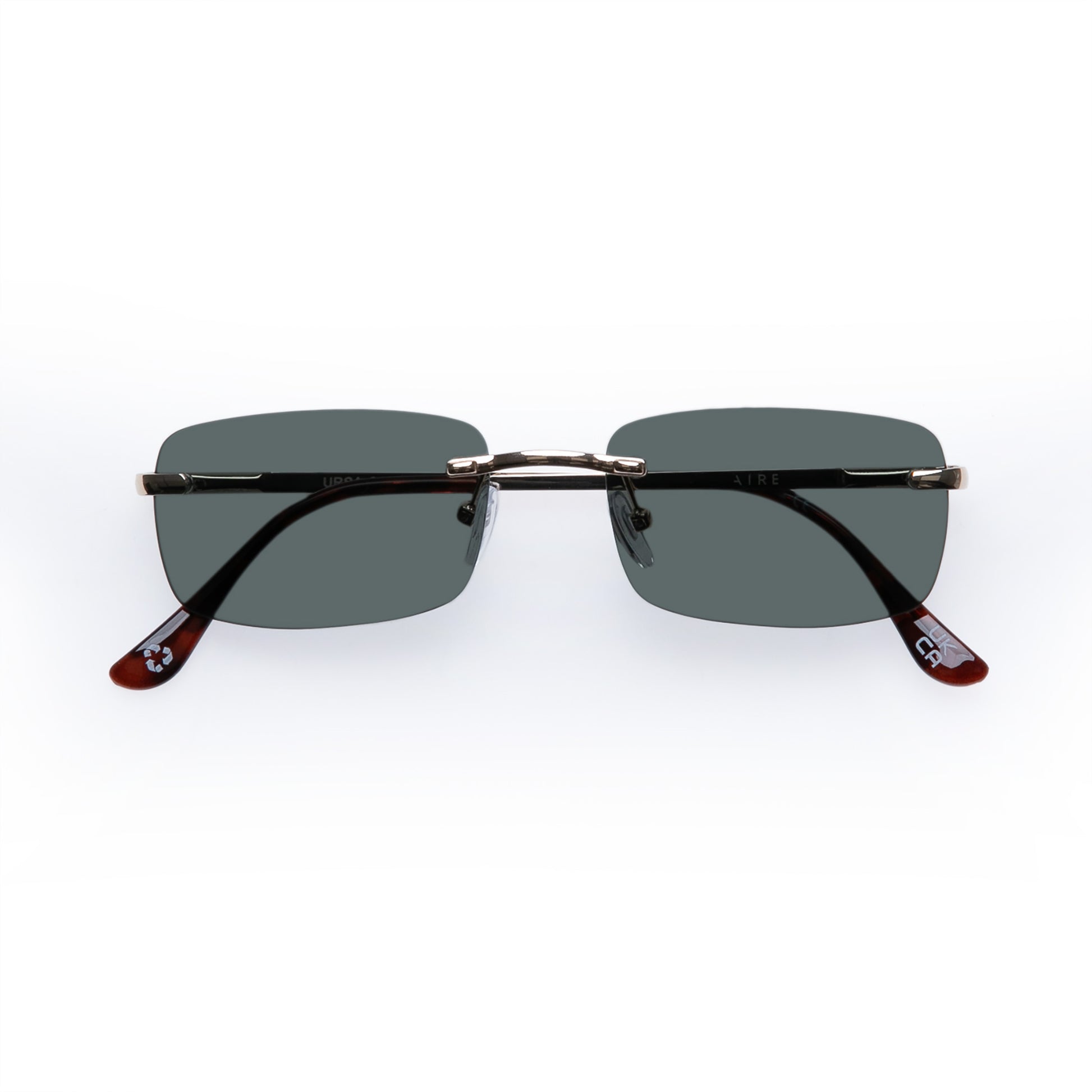 Ursa Gold Uni-Sex Rectangle Sunglasses | Aire