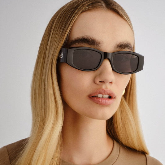 Rehab Black Uni-Sex Rectangle Sunglasses | Aire