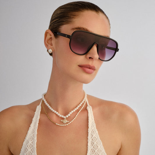 Hydrus Black Uni-Sex Aviator Sunglasses | Aire