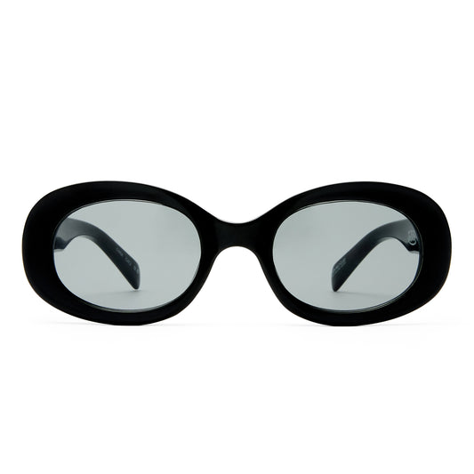Dazed Black Female Oval Sunglasses | Aire