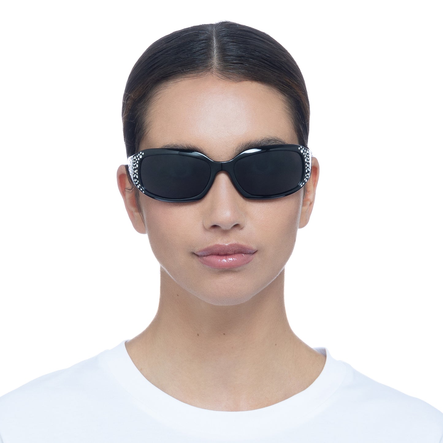 Vesta Black Bedazzle Uni-Sex Wrap Sunglasses | Aire