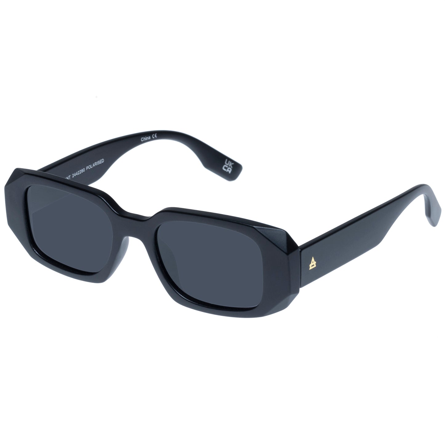 Ascendant Matte Black Uni-Sex Rectangle Sunglasses | Aire