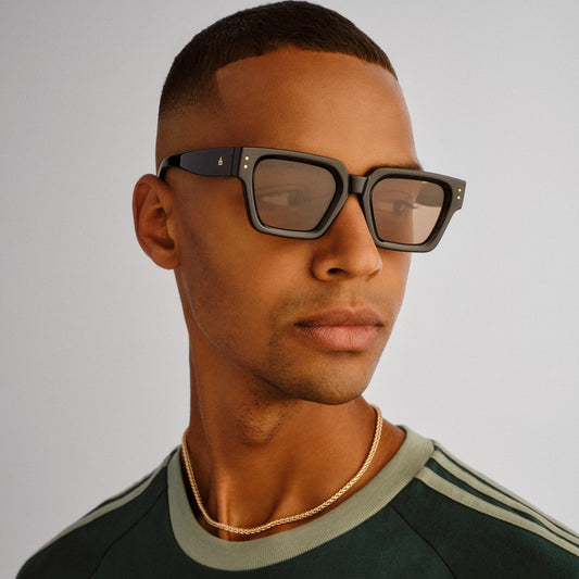 Transit Black Uni-Sex Rectangle Sunglasses | Aire