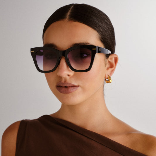 Intergalactic Black Female Square Sunglasses | Aire