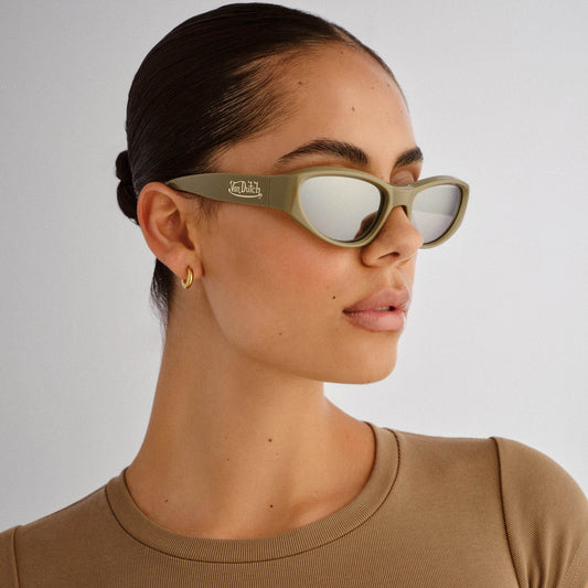 Blackout Destroyed Khaki Uni-Sex Cat-Eye Sunglasses | Aire