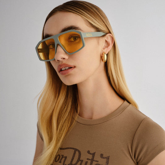 Disgraced Washed Green Uni-Sex Aviator Sunglasses | Aire