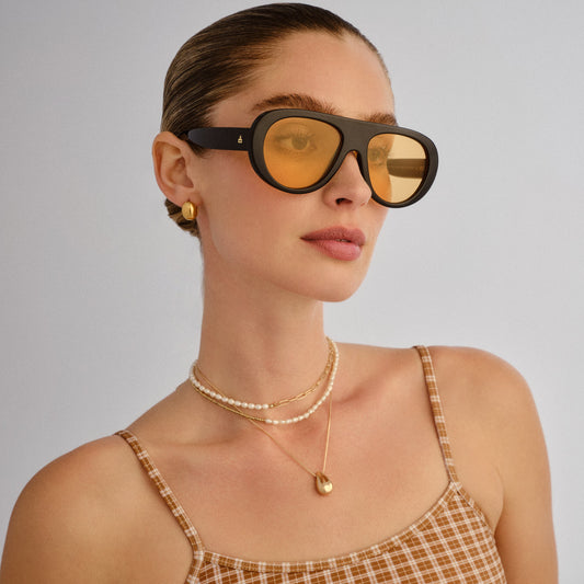 Satellite Black Female Aviator Sunglasses | Aire