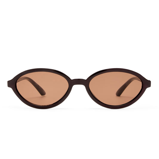 Pyxis Chocolate Female Oval Sunglasses | Aire