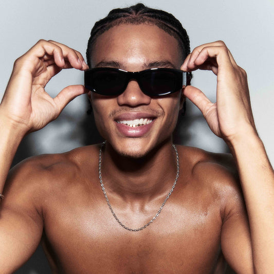 Rehab Black Uni-Sex Rectangle Sunglasses | Aire