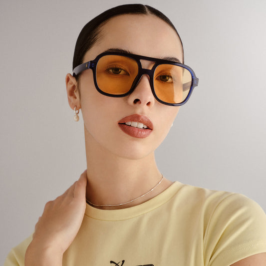 Whirlpool Navy Uni-Sex Aviator Sunglasses | Aire