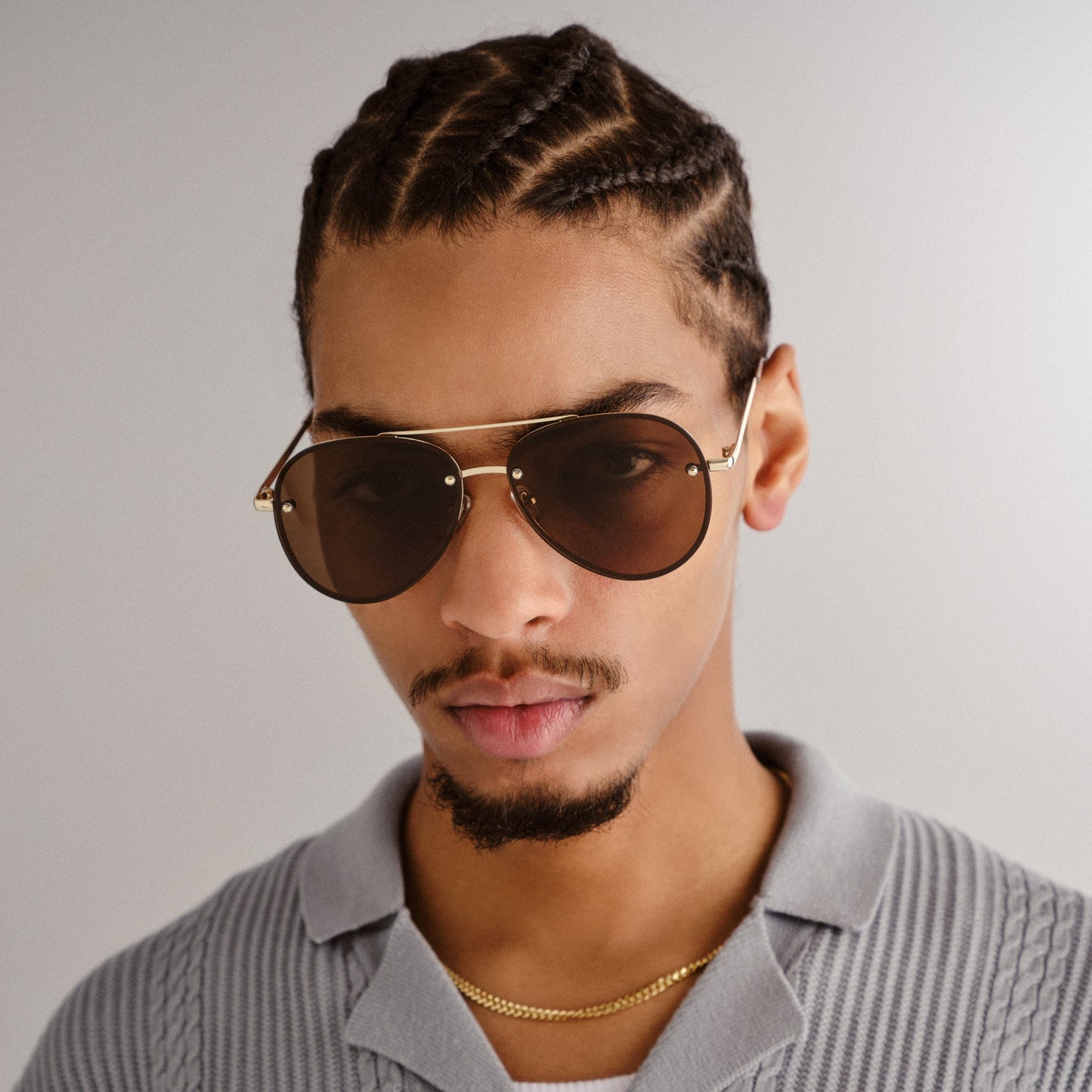 Mirzam Gold Uni-Sex Aviator Sunglasses | Aire