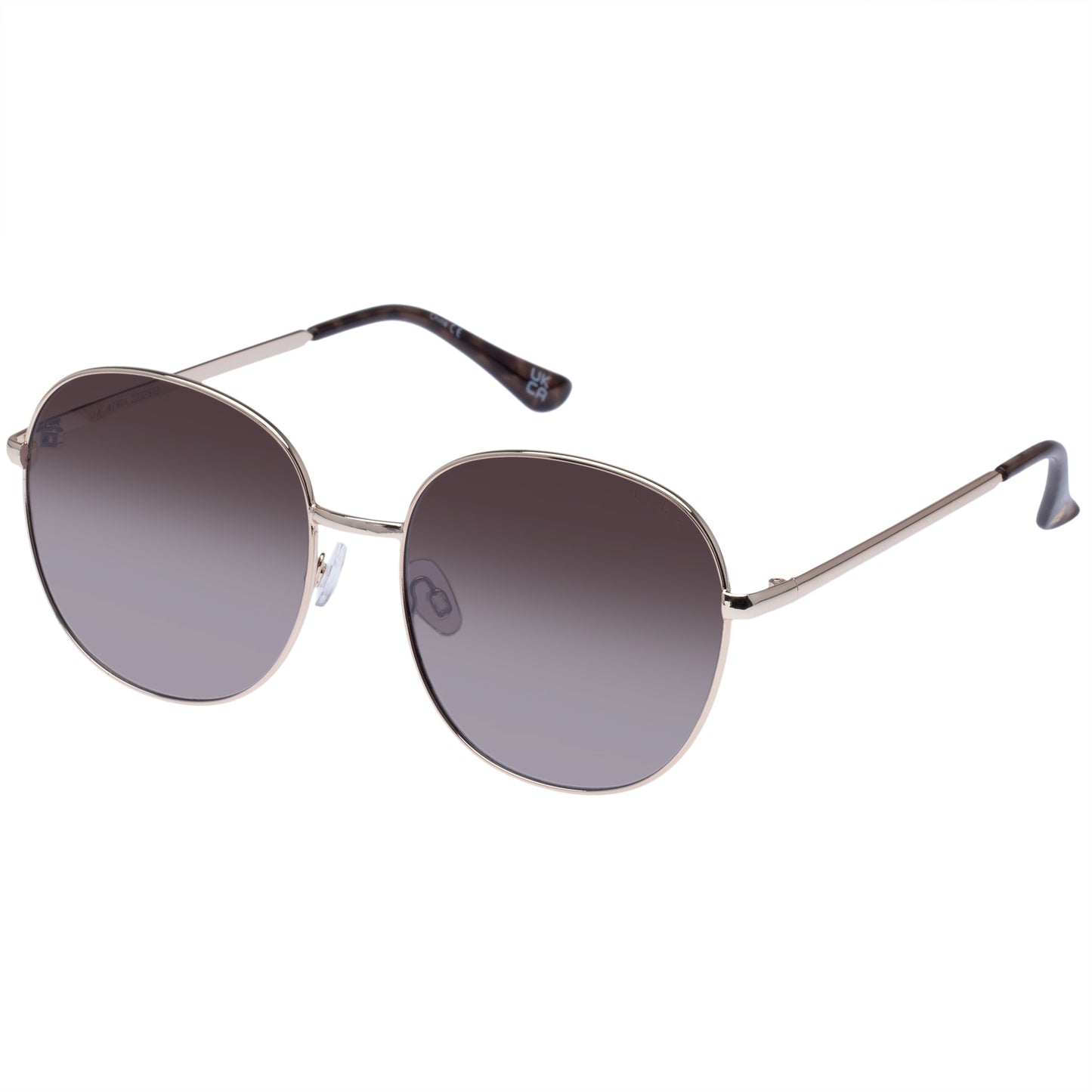 Atria Gold Female Round Sunglasses | Aire
