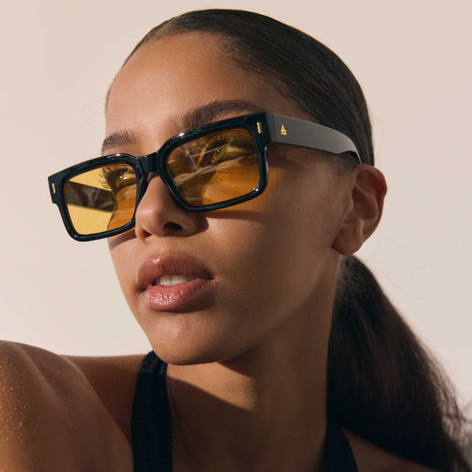 Castor Black Uni-Sex Rectangle Sunglasses | Aire