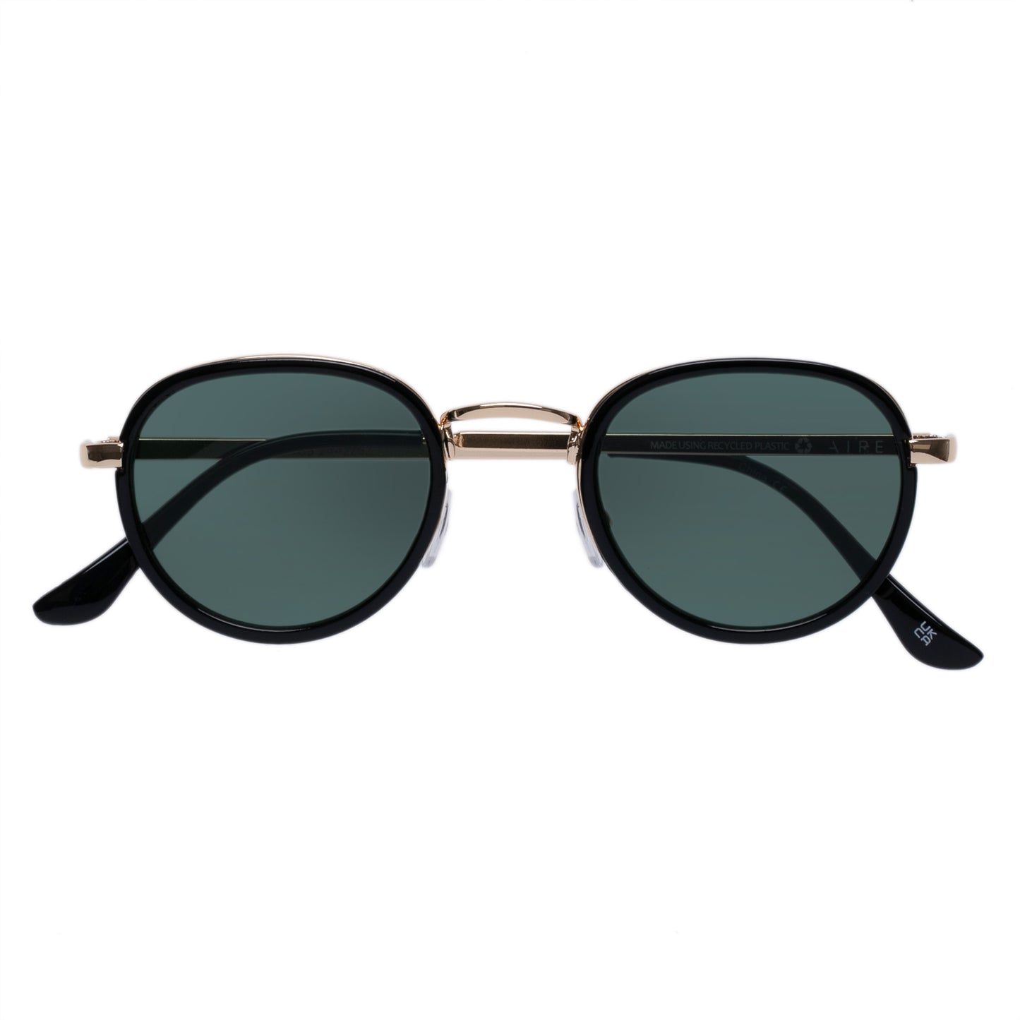 Cygnus Black Gold Uni-Sex Round Sunglasses | Aire