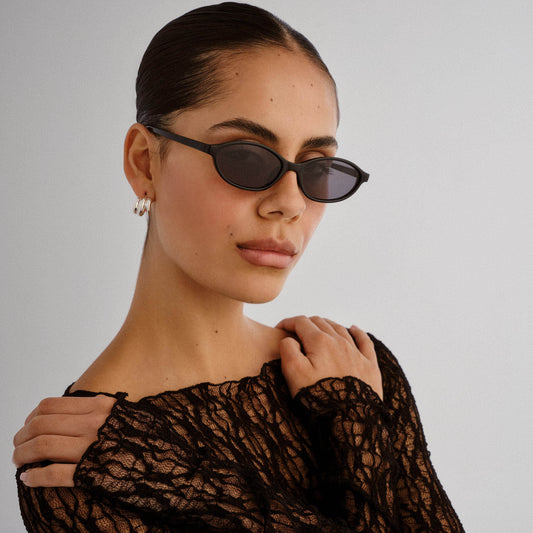 Earthshine Black Female Oval Sunglasses | Aire