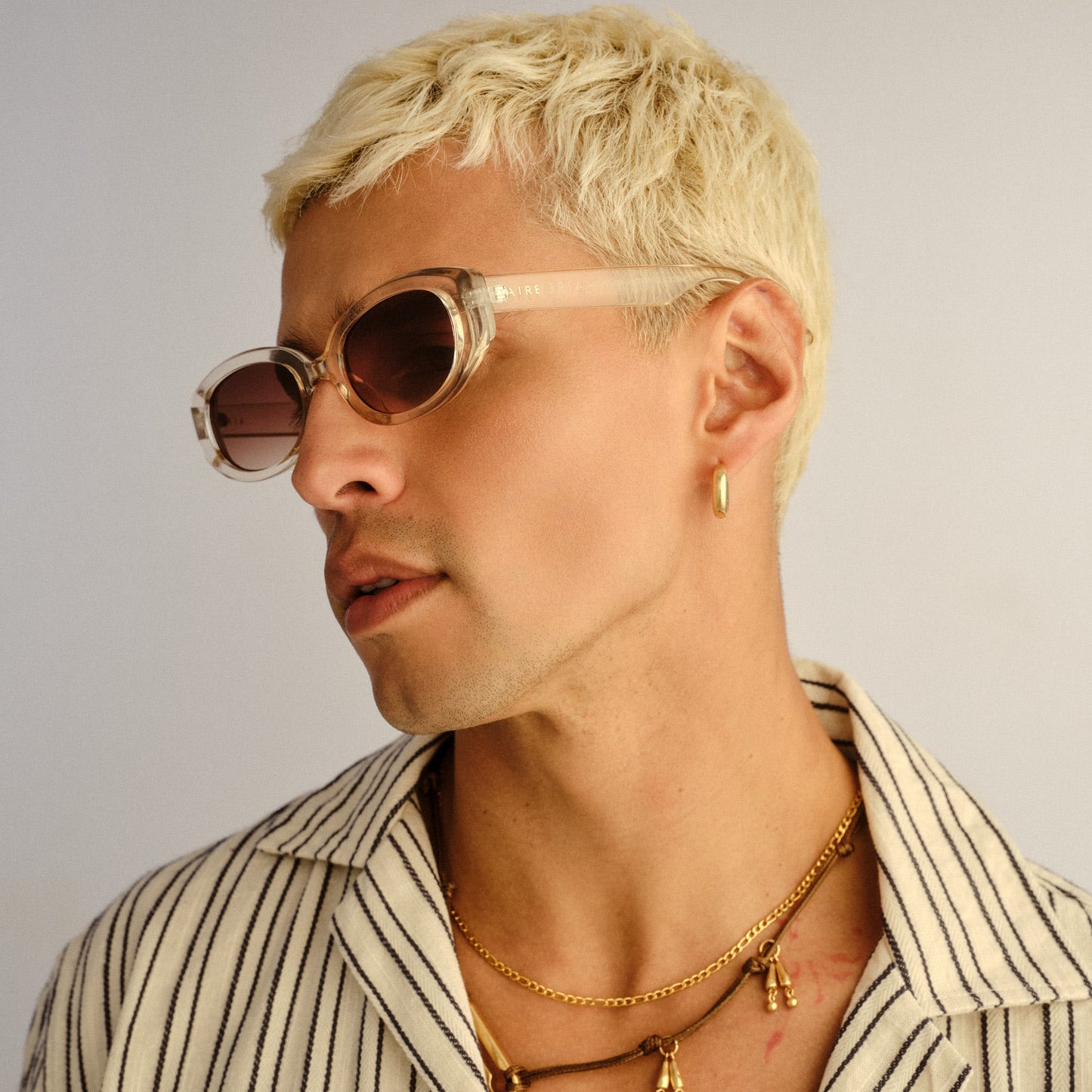 Affinity Sand Uni-Sex Oval Sunglasses | Aire