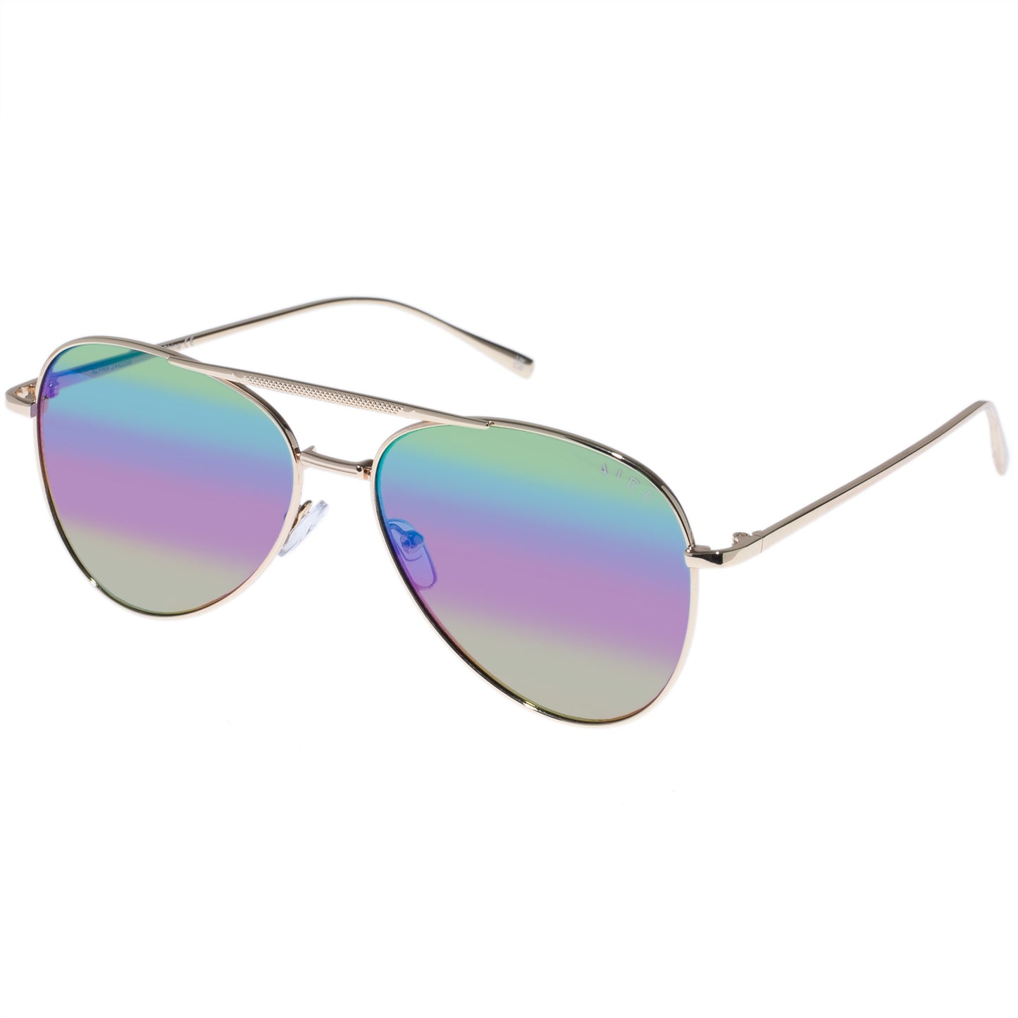 Alpha Bright Gold Uni-Sex Aviator Sunglasses | Aire
