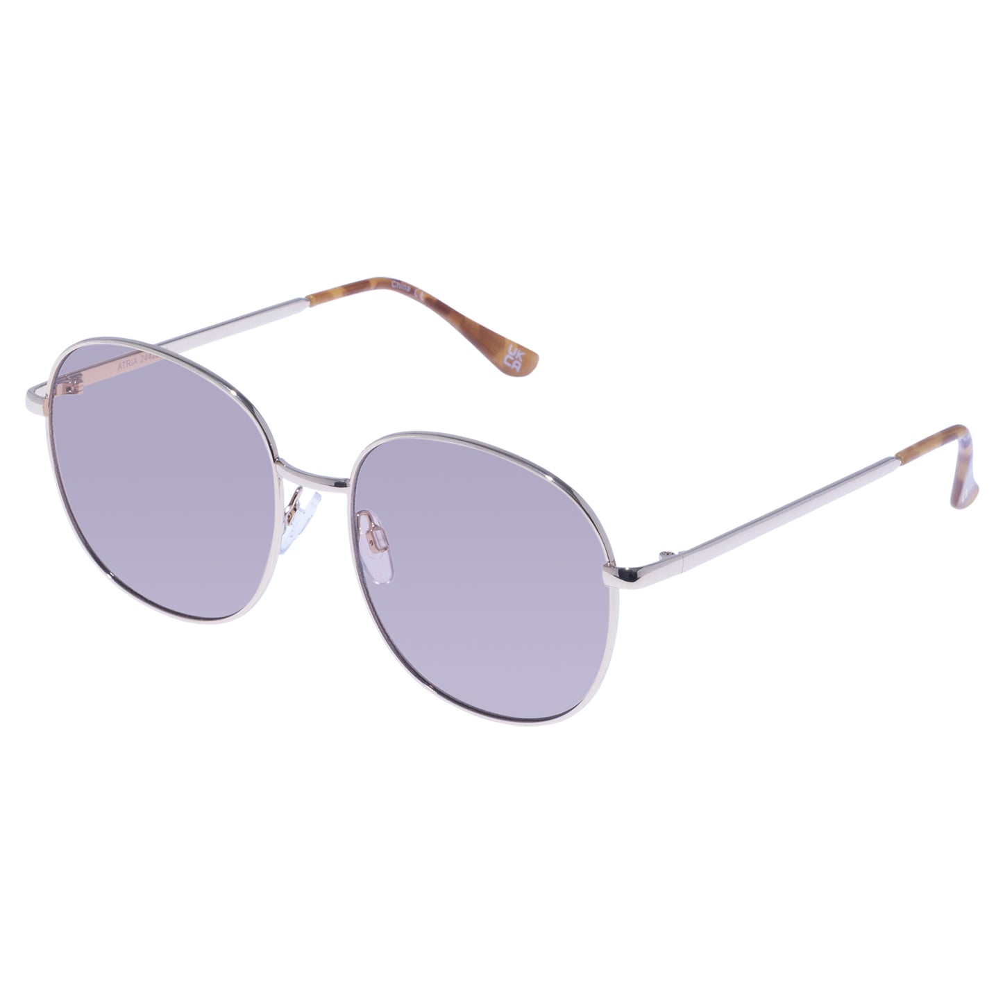 Atria Bright Gold Female Round Sunglasses | Aire