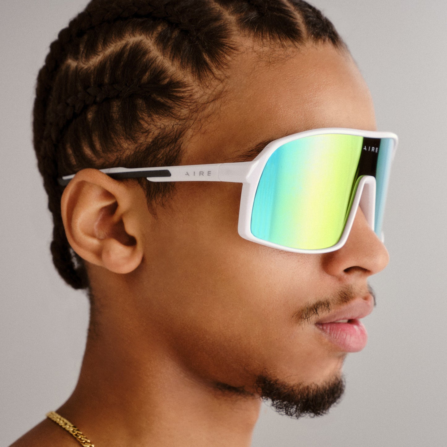 Blazars White Uni-Sex Wrap Sunglasses | Aire