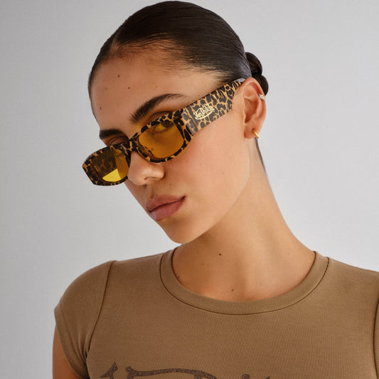 Rehab Leopard Print Uni-Sex Rectangle Sunglasses | Aire