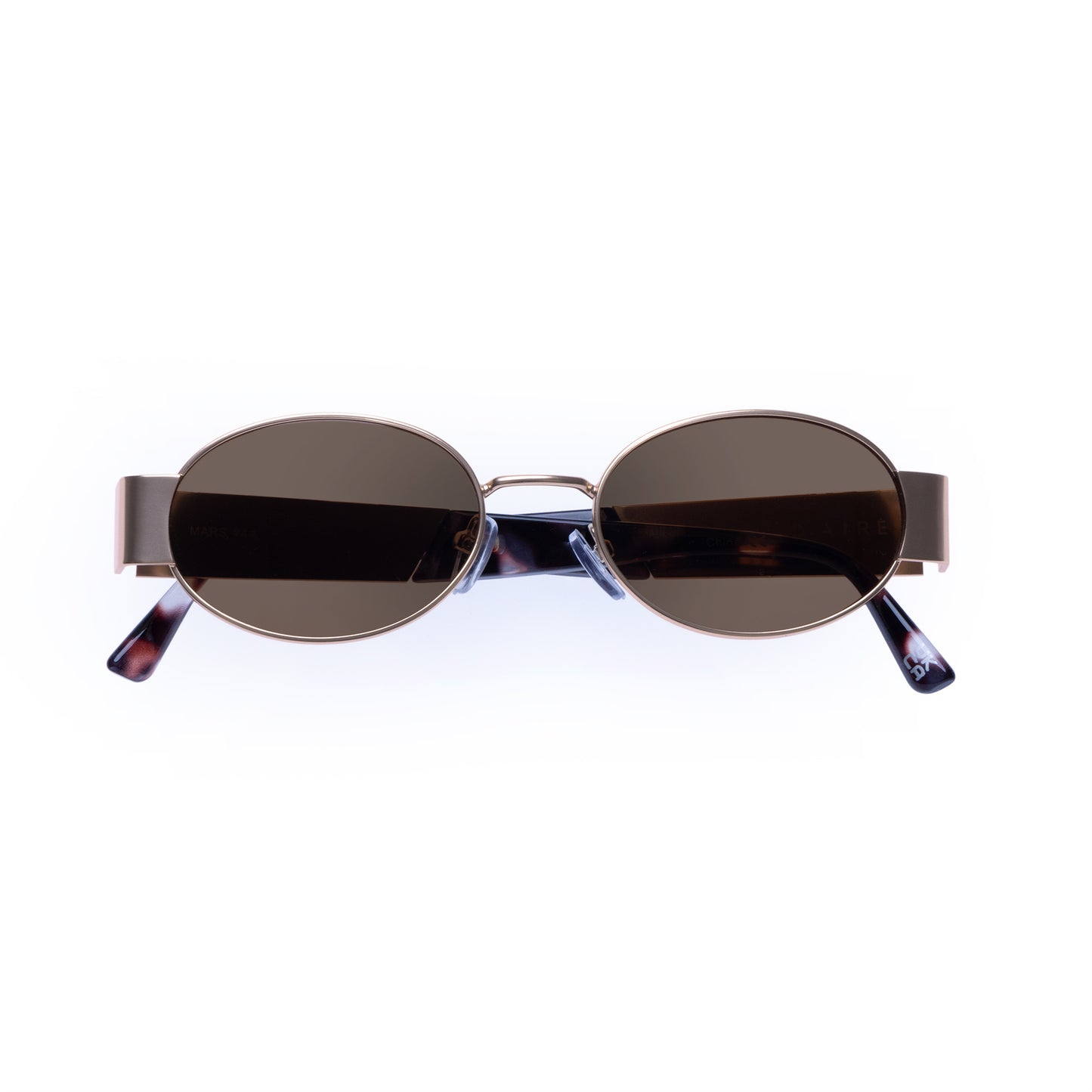 Mars Satin Gold Charcoal Tort Uni-Sex Oval Sunglasses | Aire
