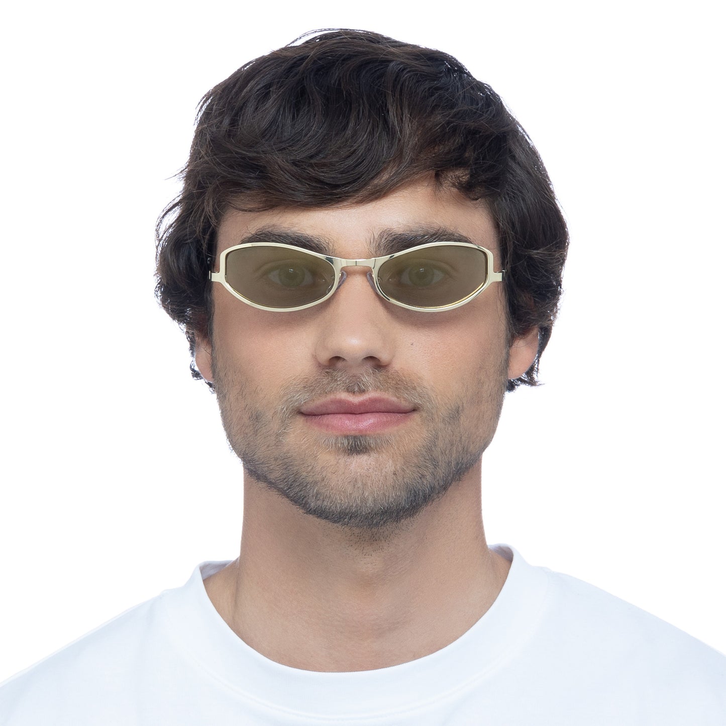 Retrograde Gold Uni-Sex Oval Sunglasses | Aire
