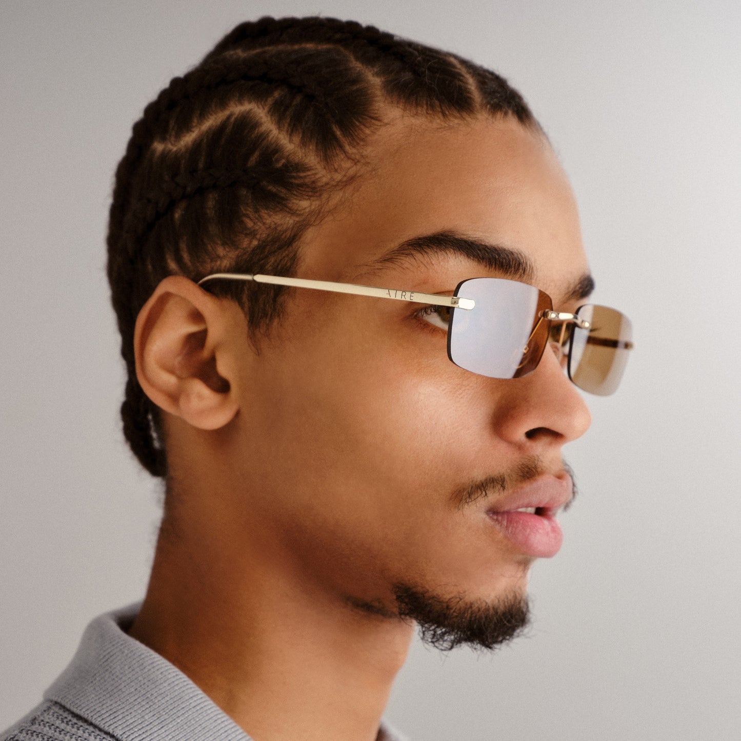 Ursa Bright Gold Uni-Sex Rectangle Sunglasses | Aire