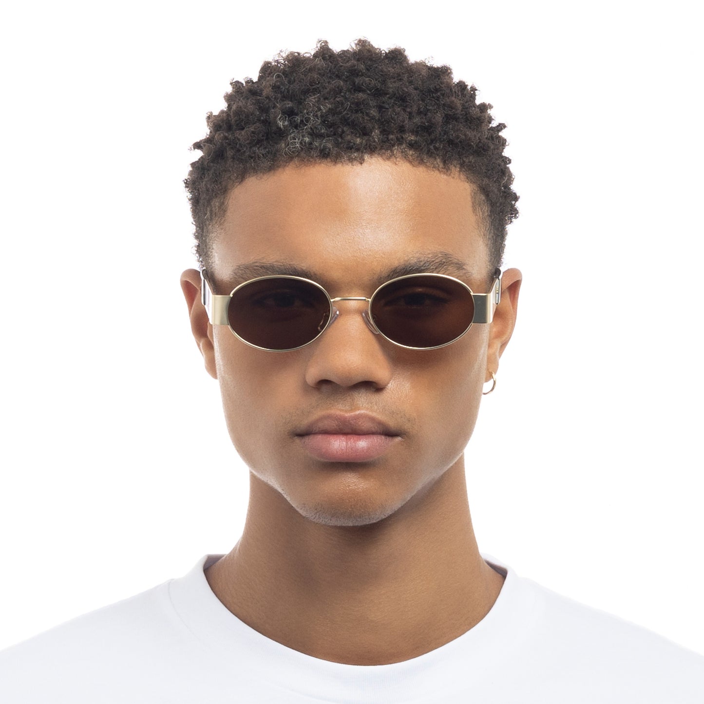 Mars Satin Gold Charcoal Tort Uni-Sex Oval Sunglasses | Aire
