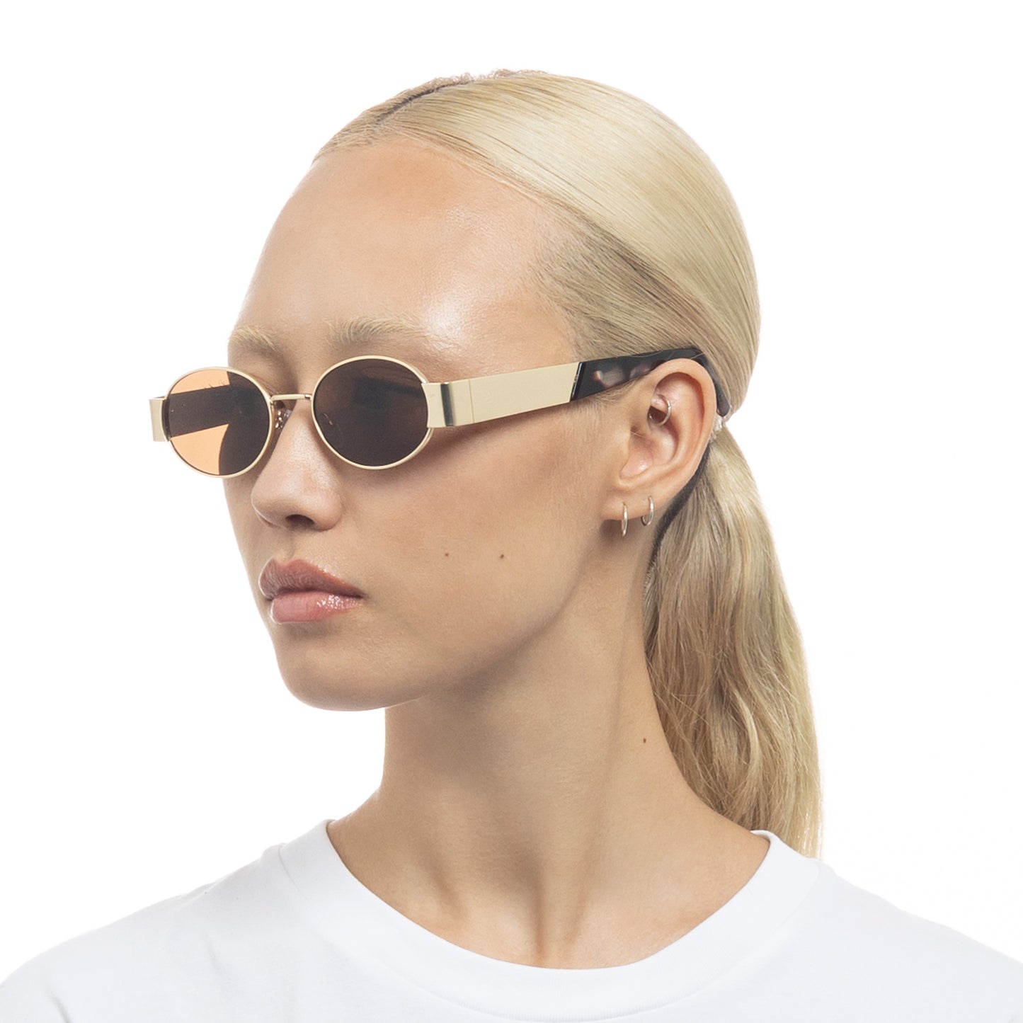 Mars Satin Gold Charcoal Tort Uni-Sex Oval Sunglasses | Aire