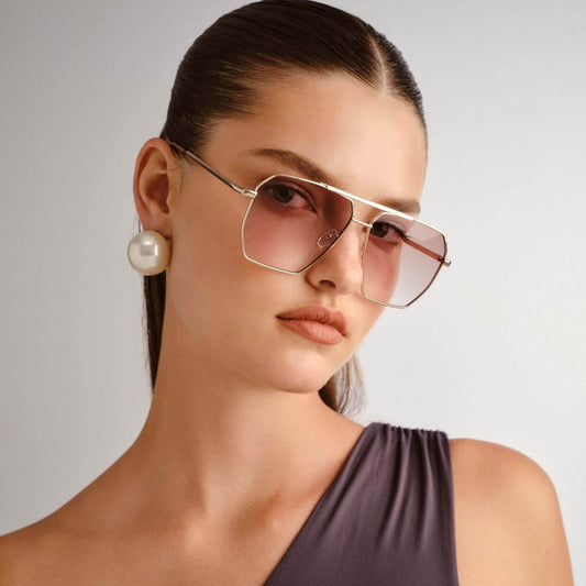 Asteroid Gold Female Aviator Sunglasses | Aire
