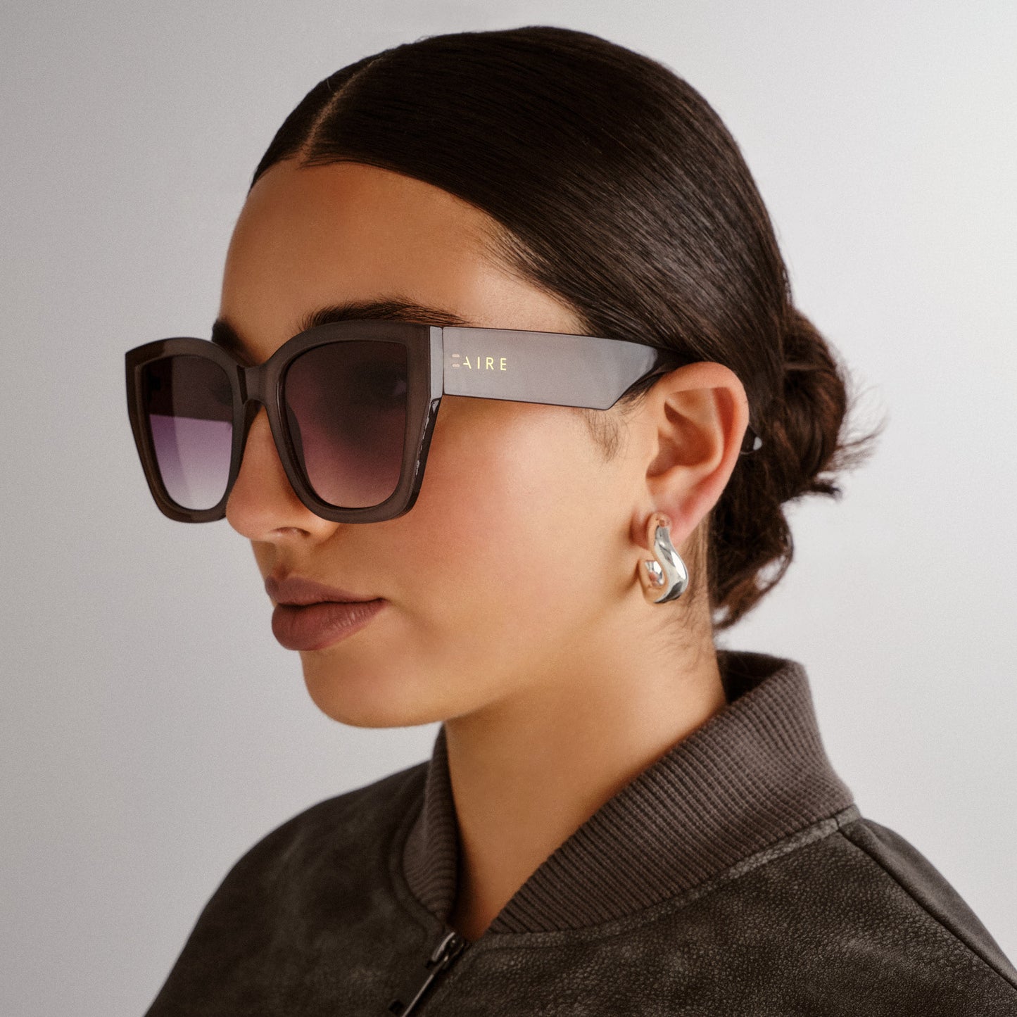 Haedus Pewter Female Cat-Eye Sunglasses | Aire