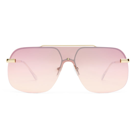 Venatici Gold Female Aviator Sunglasses | Aire