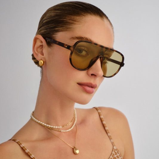 Hydrus Dark Tort Uni-Sex Aviator Sunglasses | Aire