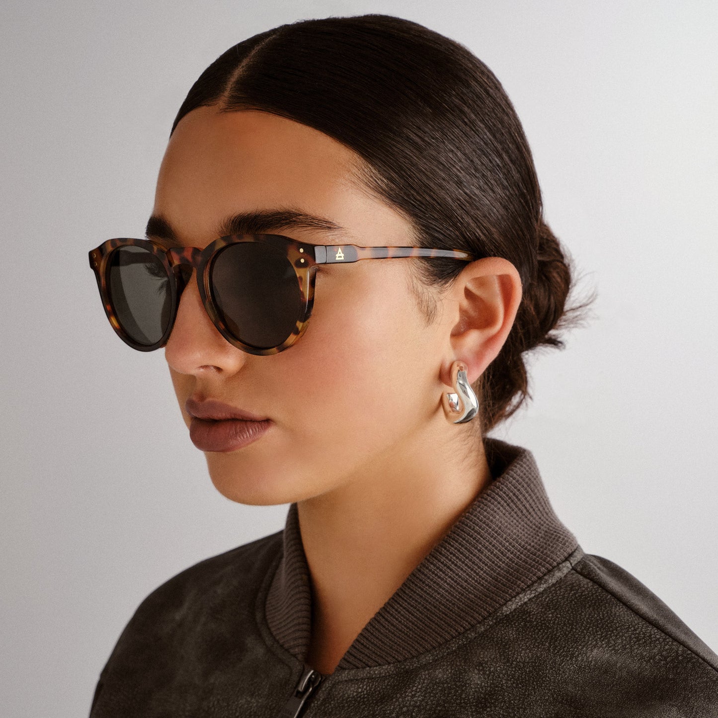Nucleus Dark Tort Uni-Sex Round Sunglasses | Aire