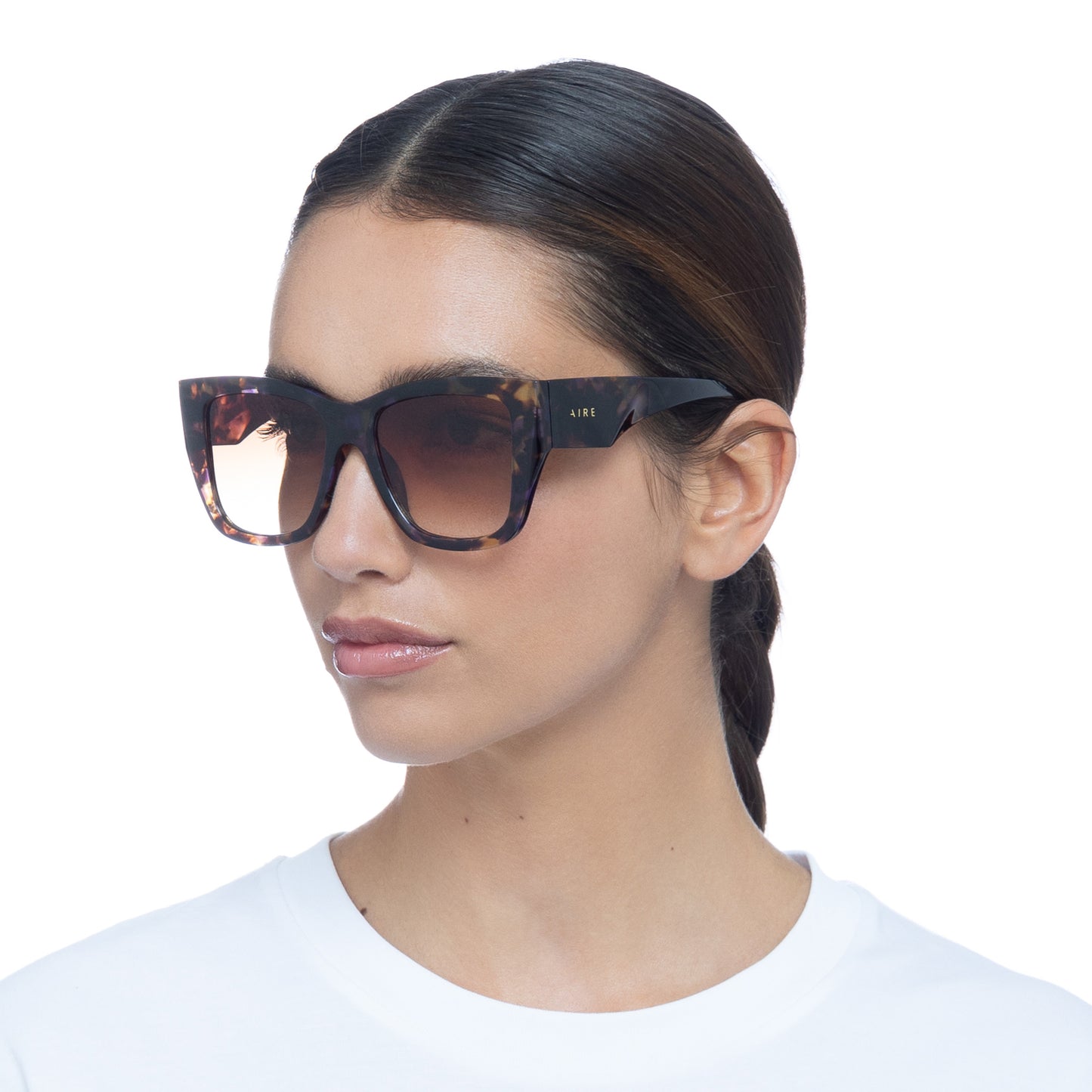 Pallas Navy Galaxy Tort Female Cat-Eye Sunglasses | Aire