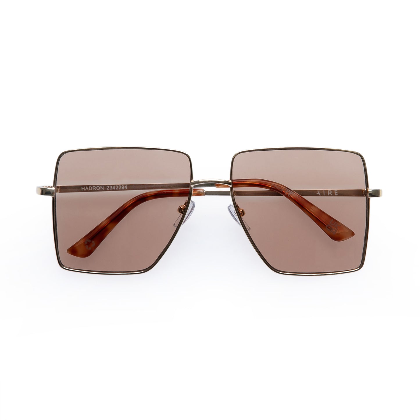 Hadron Bright Gold Female Square Sunglasses | Aire