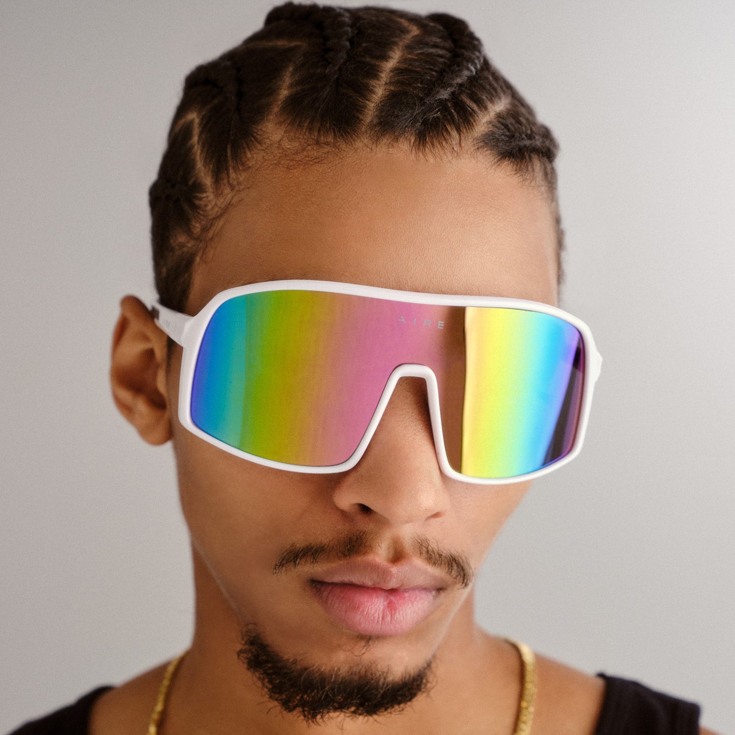 Blazars White Uni-Sex Wrap Sunglasses | Aire