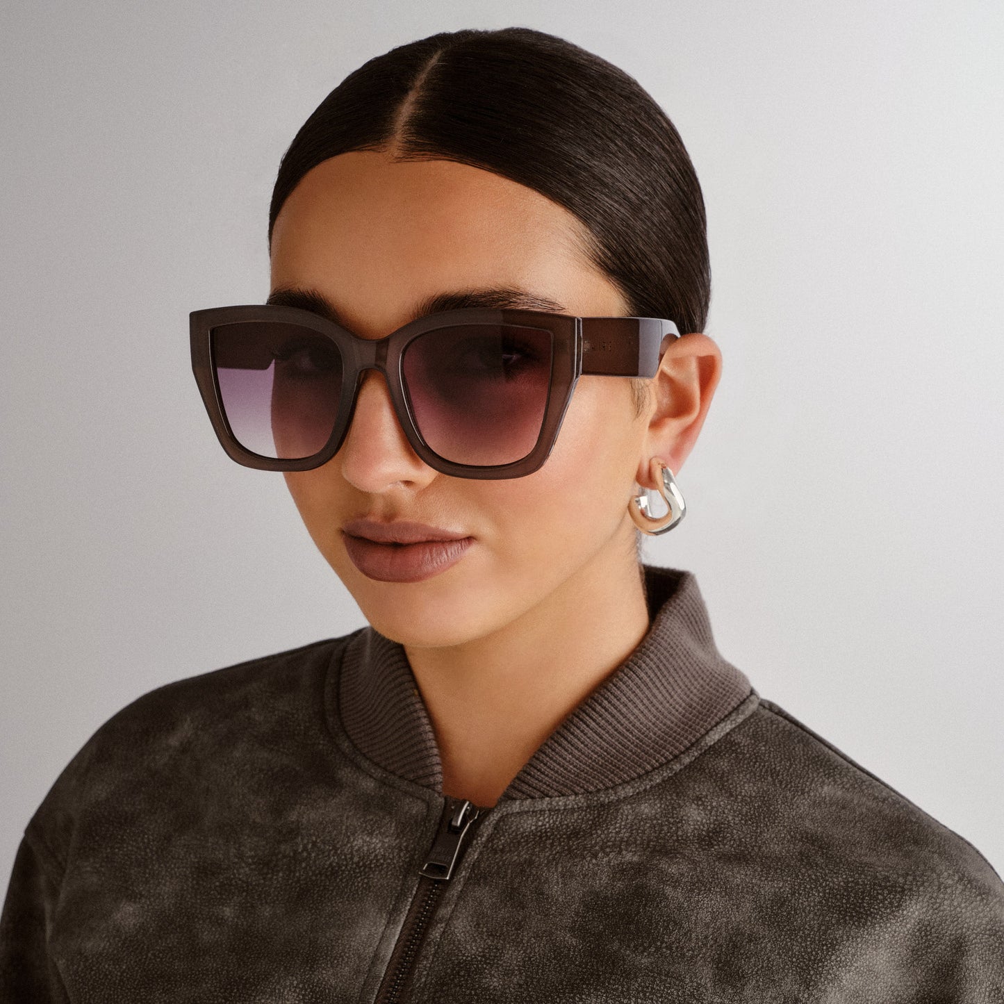 Haedus Pewter Female Cat-Eye Sunglasses | Aire