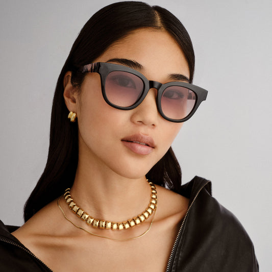 Dorado Black Cookie Tort Female Round Sunglasses | Aire