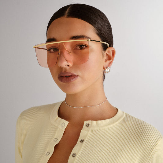 Arcturus Bright Gold Female Square Sunglasses | Aire